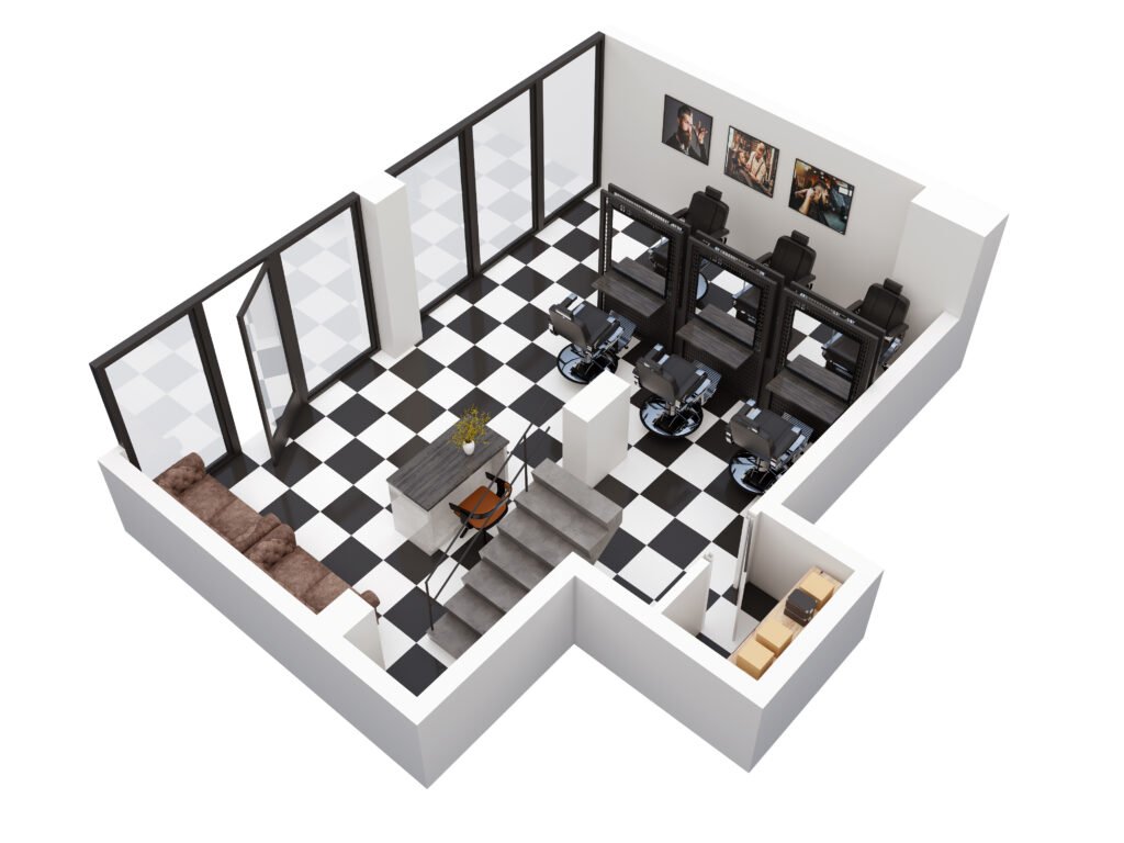 Modern Barbershop Fit-Out by CADRE Building Maintenance: A Fusion of Style & Functionality